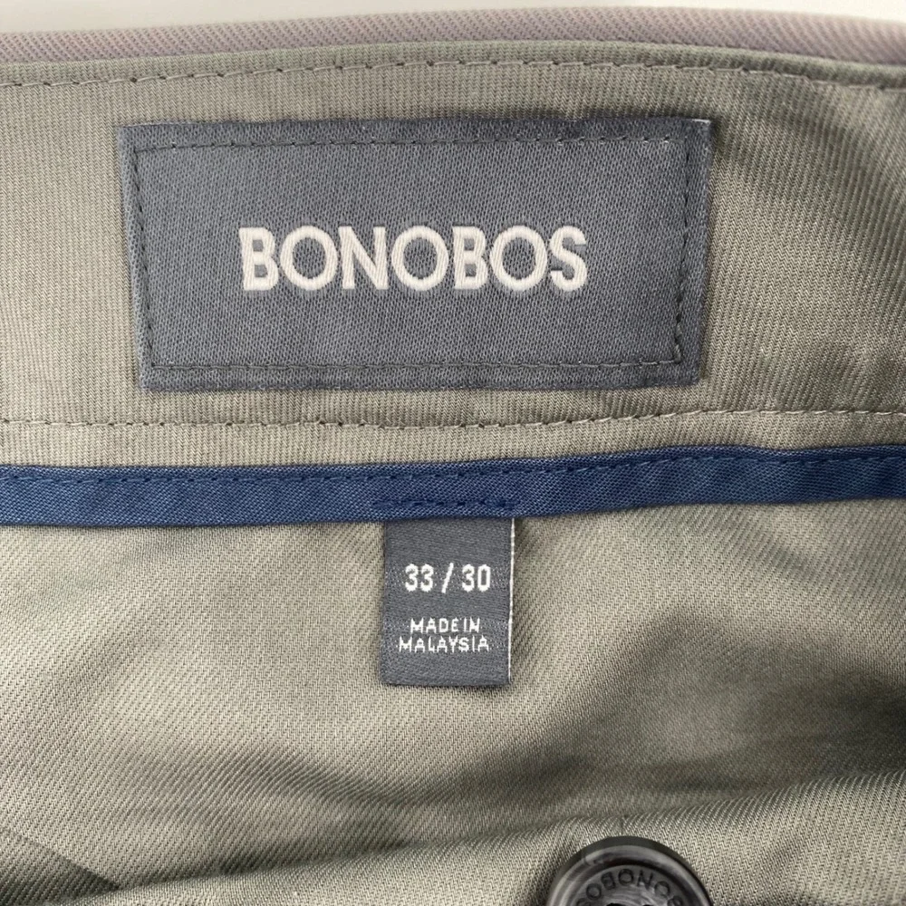 Bonobos Friday Chino Pants Mens 33x30 Grey Athletic Fit Twill Trousers
